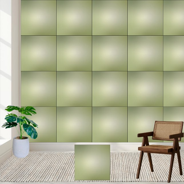 Carreau Elégant carrelage en céramique vert olive (Elegant Olive Green Gradient Ceramic Tile)