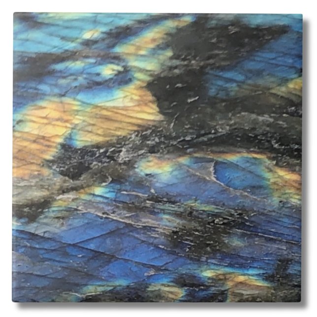 Carreau Elégant chic labradorite chic cristal pierre (Elegant Trendy Chic Labradorite Crystal Stone Ceramic Tile)