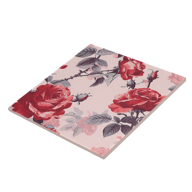 Carreau Elégant Chic Stylish Fleurs Filles Rose tendance (Côté)