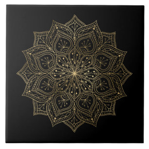 Carreau élégant décor de mandala doré