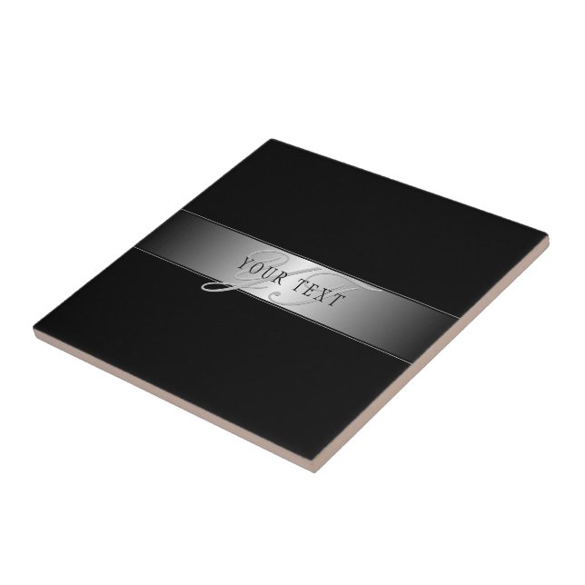 Carreau Élégant écriture de script de monogramme modifiabl (Côté)