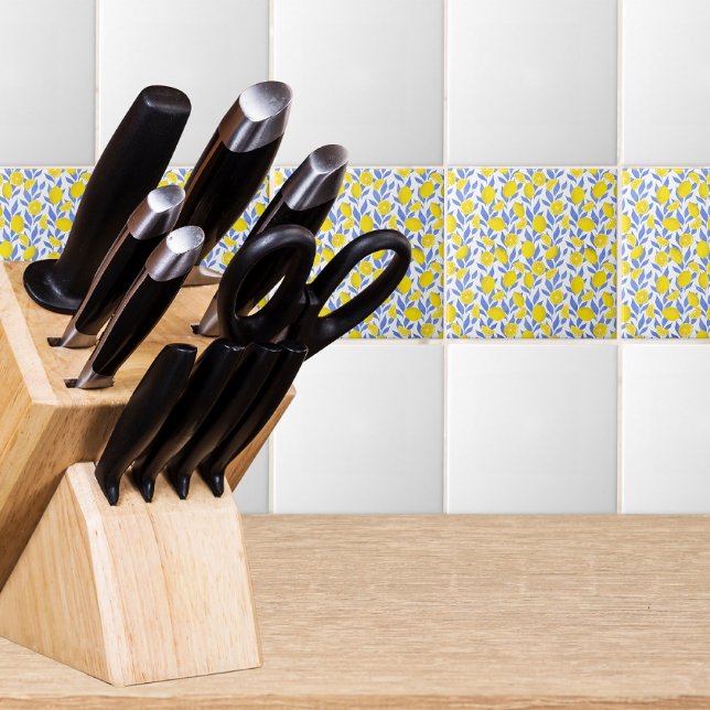 Carreau Elegant French Country Lemon Botanical (Créateur téléchargé)