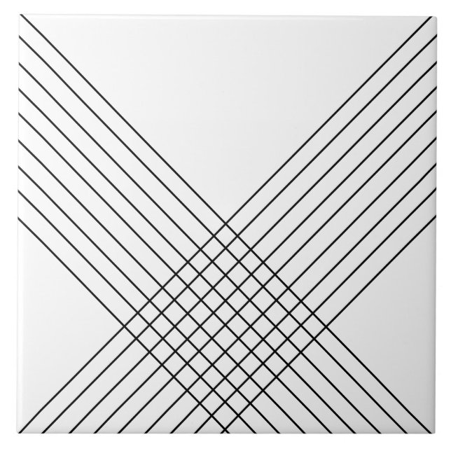 Carreau Élégant Géométrique Tendance Sur Fond Blanc (Devant)