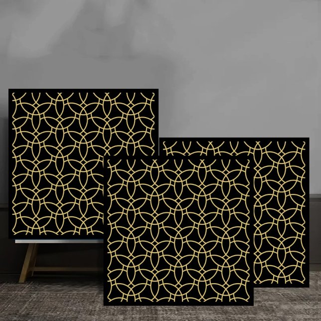 Carreau Elegant Golden Interlocking Circles luxury (Créateur téléchargé)