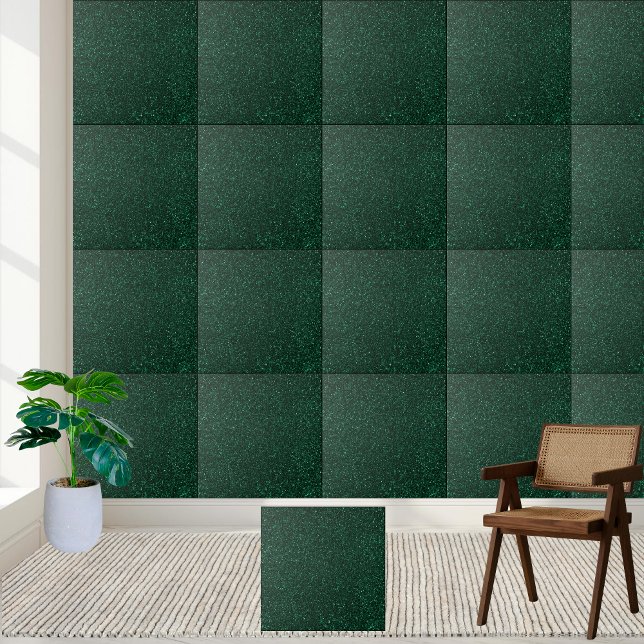 Carreau Élégant Gras Vert Parties scintillant Parfum Radia (Elegant Bold Green Glitter Sprinkle Radiant Ceramic Tile)
