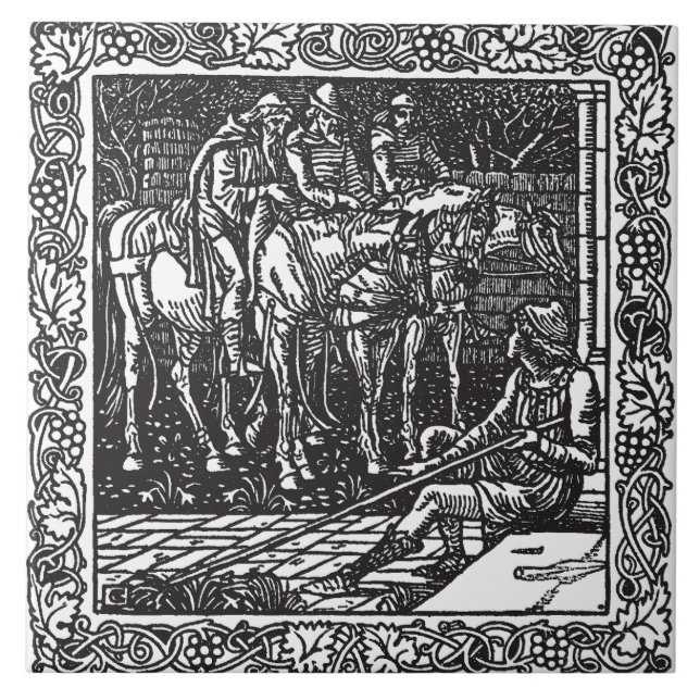 Carreau Elégant gris noir néoclassique Antique Repro (Devant)