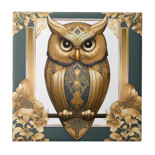 Carreau Elégant hibou Art Déco