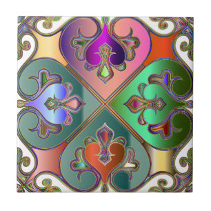 Carreau Elégant Joyau Tone Arabesque Abstrait Personnalisé
