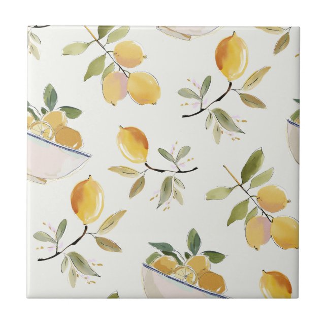 Carreau Elegant Lemon Ceramic Tile (Devant)