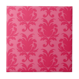 Carreau élégant modèle à deux tons rose damassé