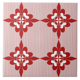 Carreau Elégant, moderne, ornemental, bordeaux, blanc