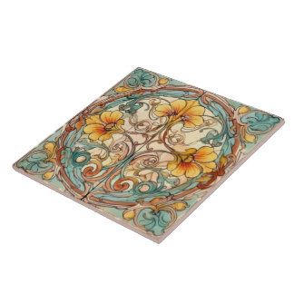 Carreau élégant motif Art nouveau