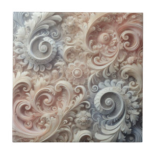 Carreau Élégant Motif de dentelle Pastel Gradient