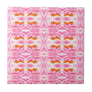 Carreau Élégant Motif de teinture rose Abstrait