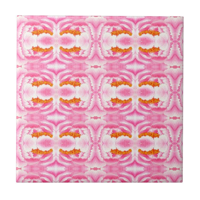 Carreau Élégant Motif de teinture rose Abstrait (Devant)