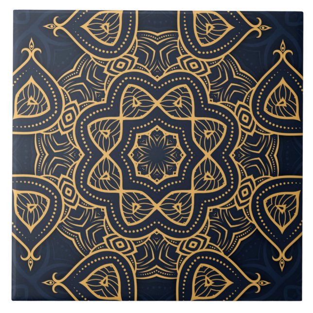 Carreau élégant motif d'or noir (Devant)