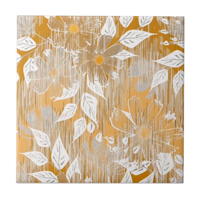 Carreau Elégant motif floral. (Devant)