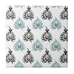 Carreau Élégant motif floral Rose bleu