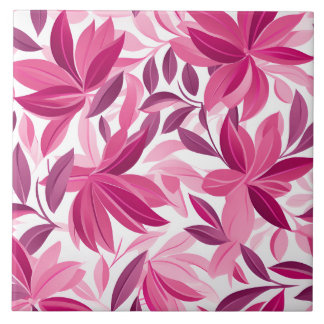 Carreau Élégant motif floral rose Fuchsia