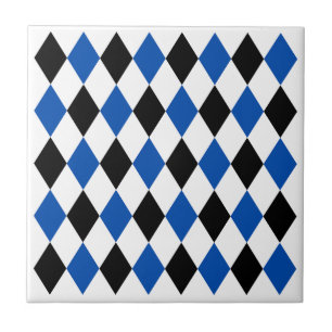 Carreau Elégant motif géométrique Noir Bleu Blanc