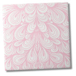 Carreau Élégant Motif rose pâle<br><div class="desc">Ce motif à tourbillons et boucles est à la fois moderne et élégant. Les cercles et les "éclats" donnent une impression moderne, et les couleurs et les boucles rose clair et blanc cassé donnent une touche élégante. Comme le motif (partie blanche) est techniquement visible, vous pouvez en fait changer la...</div>