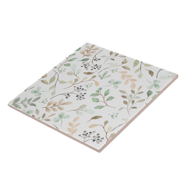 Carreau Elegant Nature Floral Decorative Tile Accent (Côté)