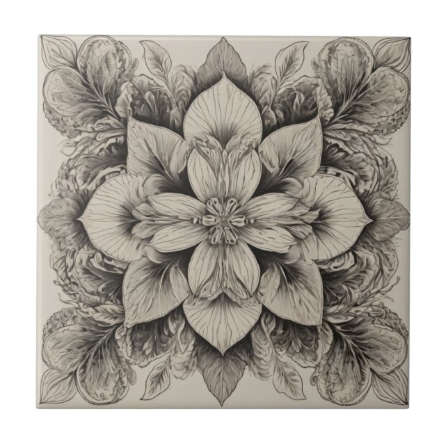 Carreau Élégant noir et blanc (Devant)