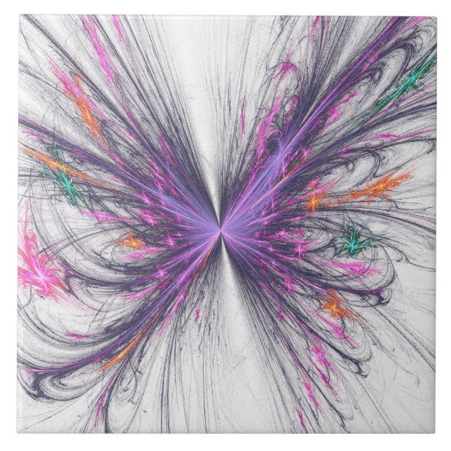 Carreau Élégant papillon fractal (Devant)