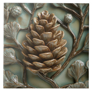 Carreau Elégant Pinecone d'or Secours Faux