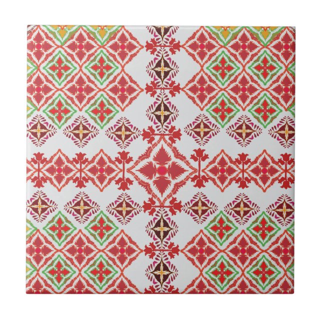Carreau Elegant Red Mandala Geometric Bedroom & Home Texti (Devant)