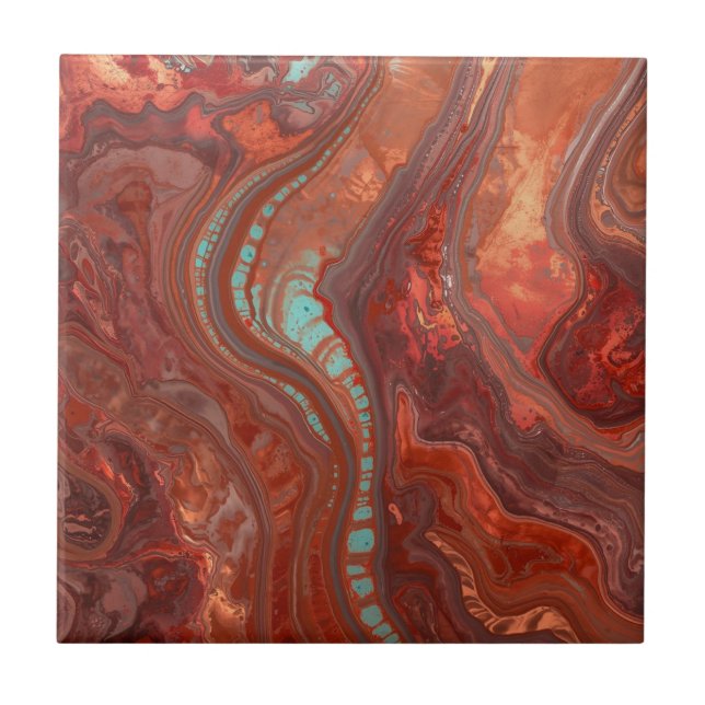 Carreau Elegant Rich Copper Patina Metallic gold  (Devant)