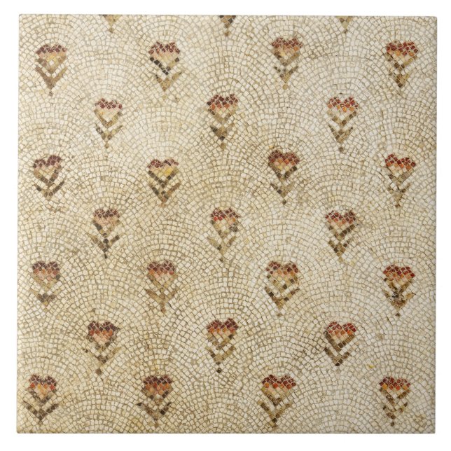 Carreau ELEGANT SIMPLE BYZANTINE MOSAIC FLOWERS Antique  (Devant)