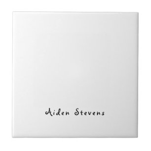 Carreau Élégant Simple Noir & Blanc Minimaliste