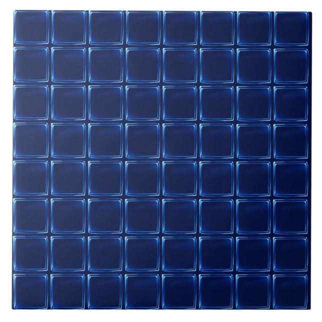 Carreau Élégant style bleu marine Buffalo Plaid  (Devant)