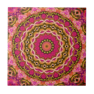 Carreau élégant tapis textile floral mandala motif