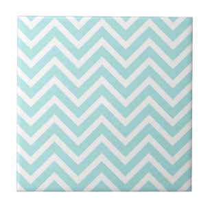 Carreau Élégant Turquoise Blue Chevron Motif