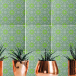 Carreau Élégant vert ethnique Boho Mosaic Motif géométriqu<br><div class="desc">Unique et élégant design de carreaux décoratifs avec un motif sans couture aux formes géométriques dans les tons vert et beige.</div>