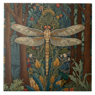 Carreau Elégant vintage dragonfly art boho chic botanique