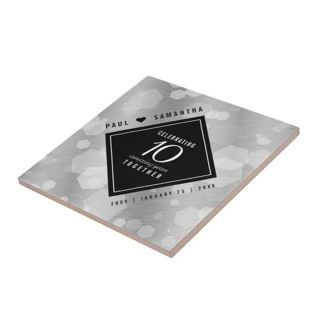 Carreau Élégante fête du 10e anniversaire du Mariage de Ti (Côté)