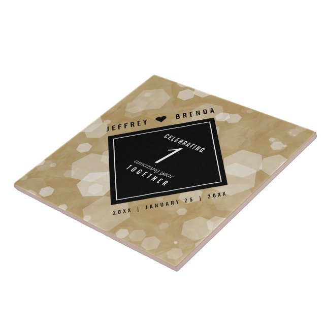 Carreau Élégante fête du 1er anniversaire du Mariage de pa (Côté)