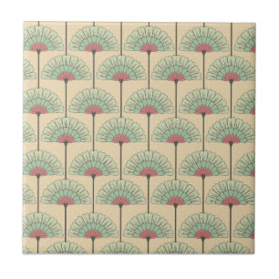 Carreau Élégante florale Art déco Vintage