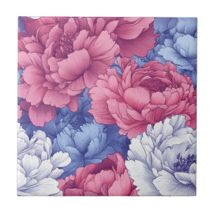 Carreau Elégante Peonies Carrelage céramique pour plancher