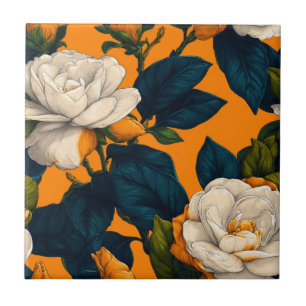 Carreau Élégantes Gardenias de Jardin Méditerranéen Carrea