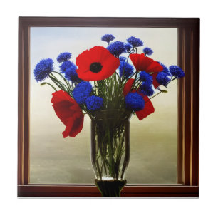 Carreau Élégants pavots floraux Carrelage décoratif en cér