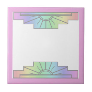 Carreau Elément soleil Art déco dans les pastels doux