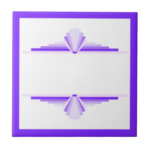 Carreau Éléments Art déco dans les violets profonds et cla