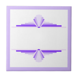 Carreau Éléments Art déco dans les violets profonds et cla