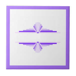 Carreau Éléments Art déco dans les violets profonds et cla