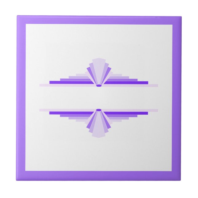 Carreau Éléments Art déco dans les violets profonds et cla (Devant)