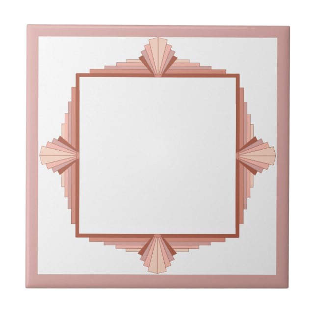 Carreau Éléments Art déco dans une palette d'or rose (Devant)